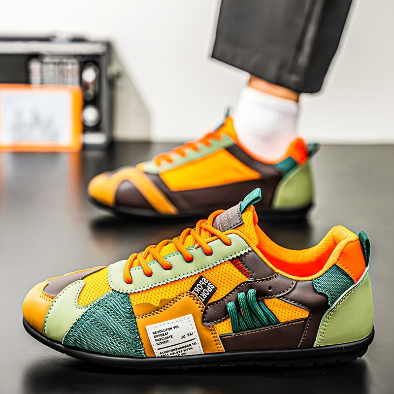 Tenis ligeros y transpirables para hombre zhenyuezu, de caña baja con cordones y suela antideslizante de PVC, diseño en bloques de colores vibrantes, ideales para senderismo, uso diario y estilo urbano casual, regalo de Navidad duradero y elegante