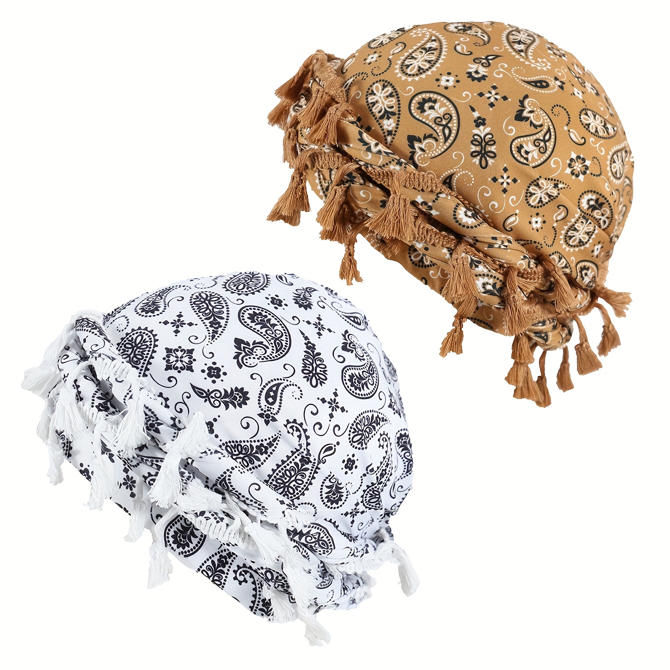 TEMU 2-teiliges Piratenhut-Set mit Paisley-Muster