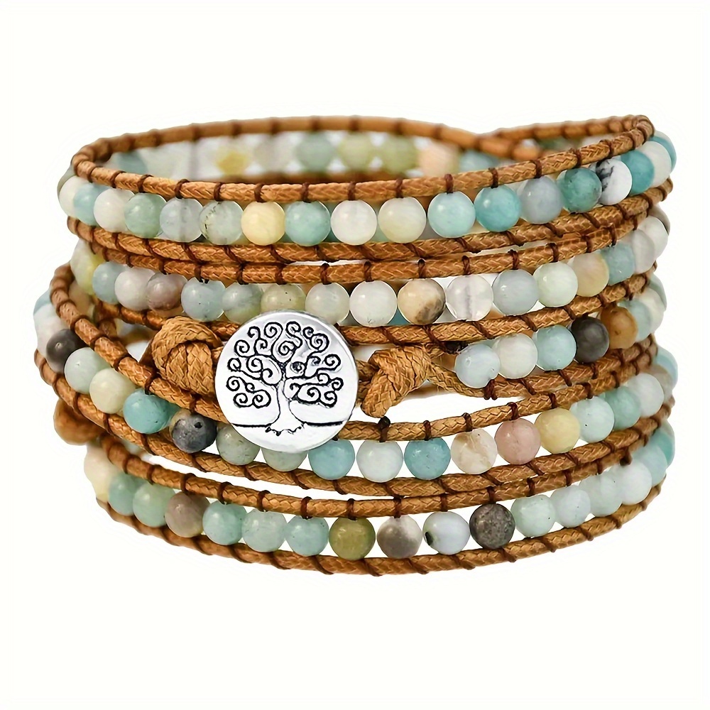 5 Bracelet Handmade 4mm Natural Ite Stone Beads Women Gift Bracelet