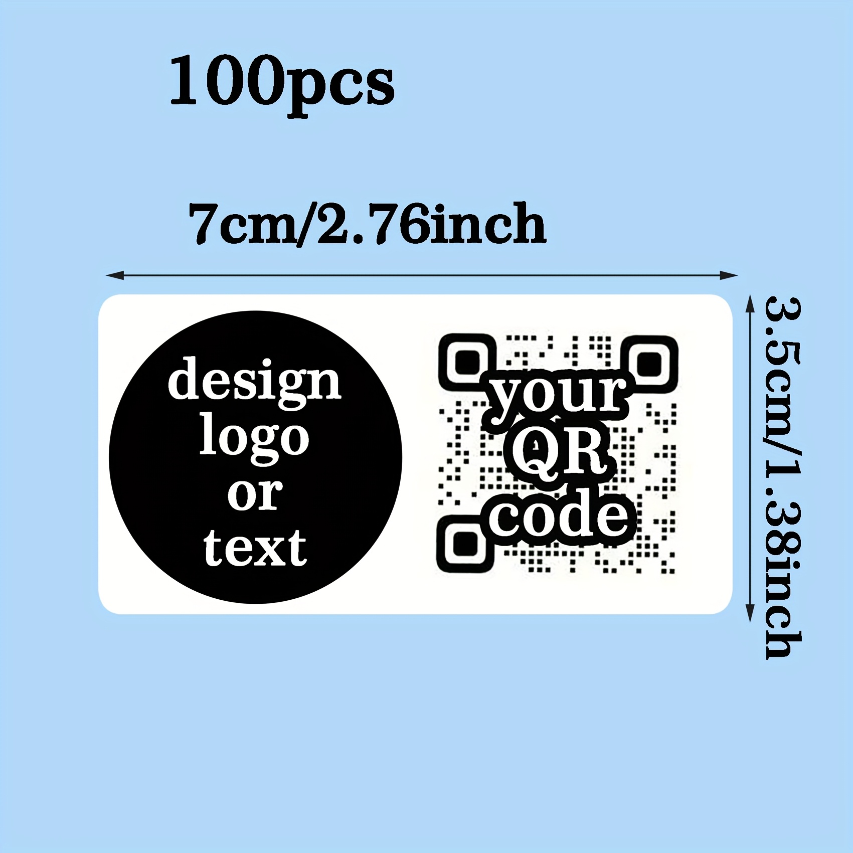 TEMU 50 Stück/100 Stück personalisierbare Aufkleber mit beliebigem Designbild QR-Code, Farbanpassung, individuelle Geschenke - Social-Media-Scan, mit