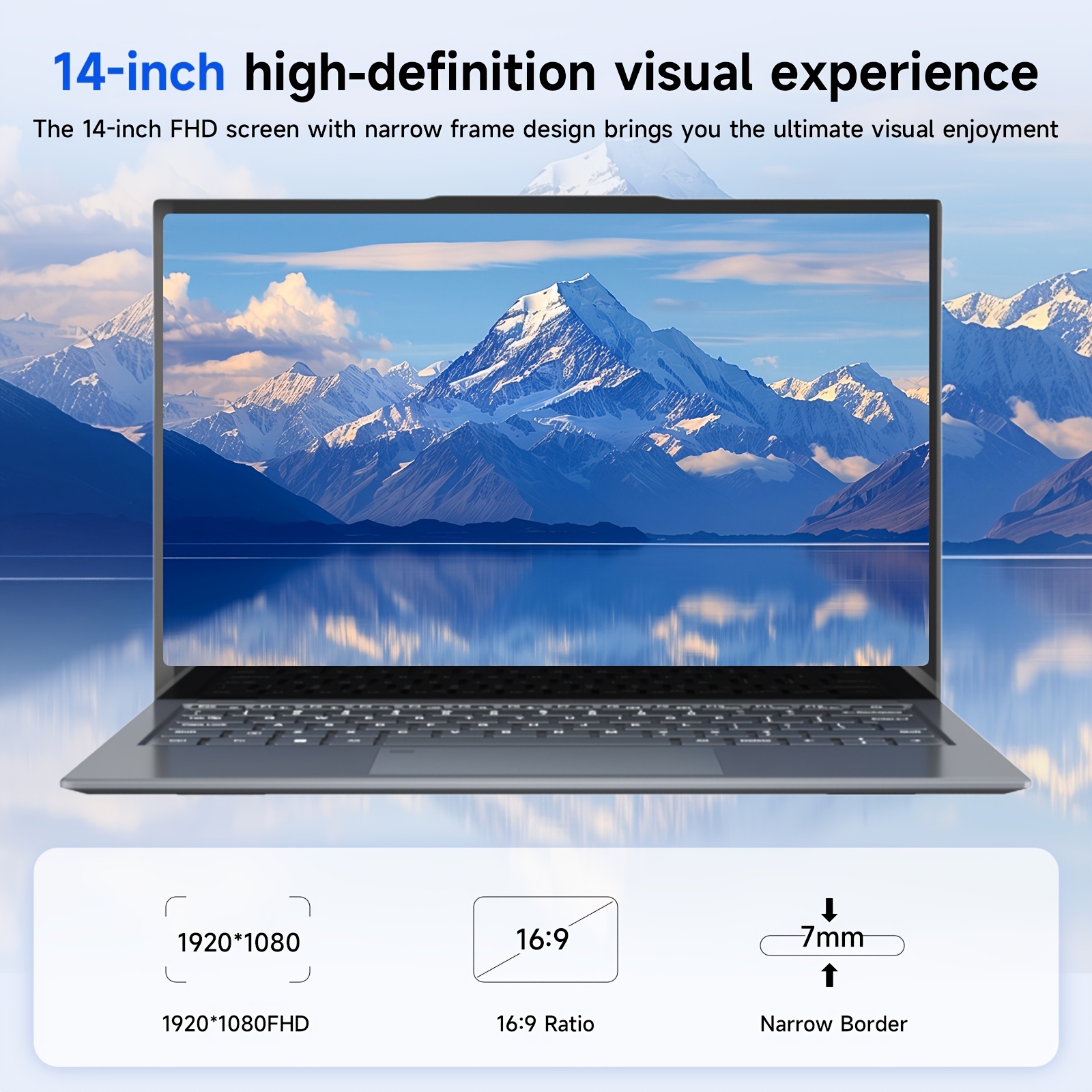 SUXI Laptop Novo 2025 de 14 polegadas Intel Celeron 8GB DDR4 128/256SSD  7