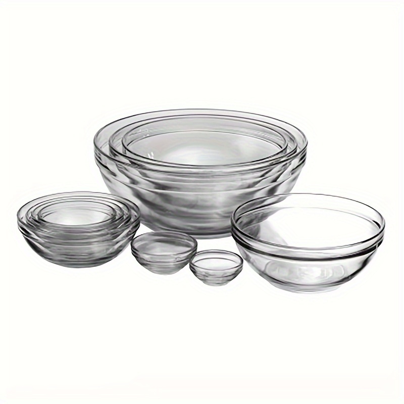 

Tempered Glass Mixing Bowls - 10 Piece Set - Durable, Nesting, And Versatile For All Your Kitchen Needs