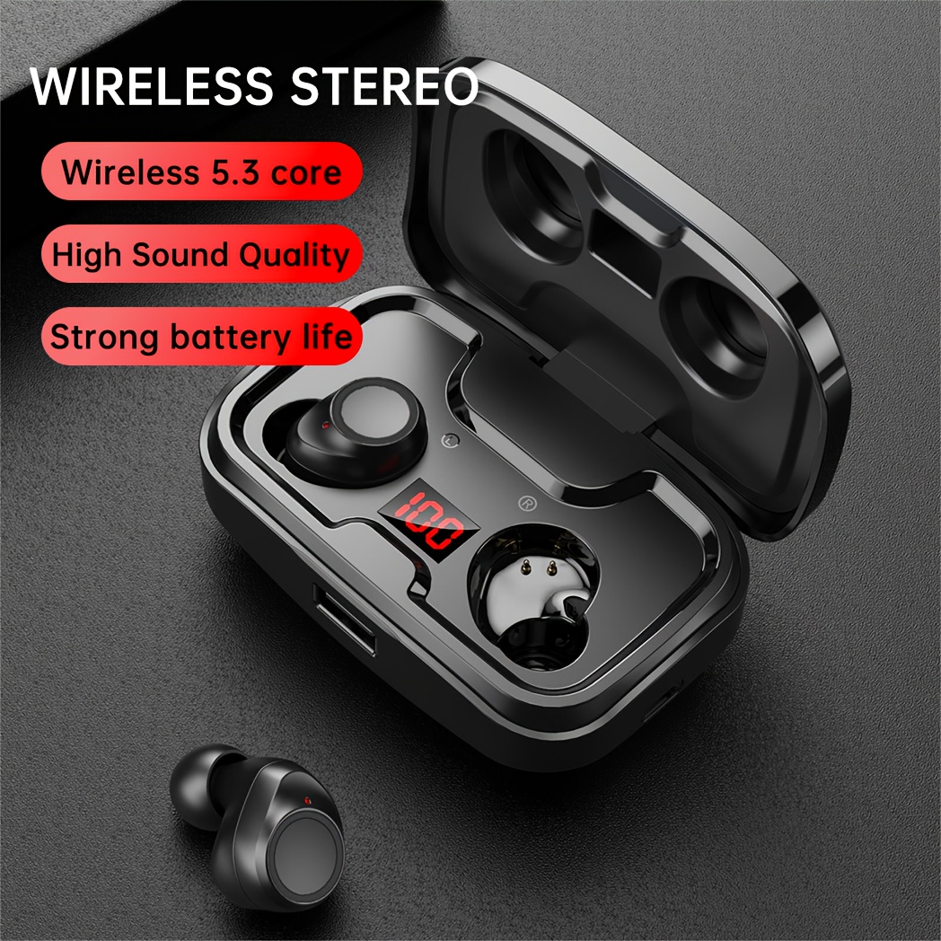 

Wireless 5.3 Headphones, Wireless Earbuds , Cancellation, Led Charging , Suitable For , ,