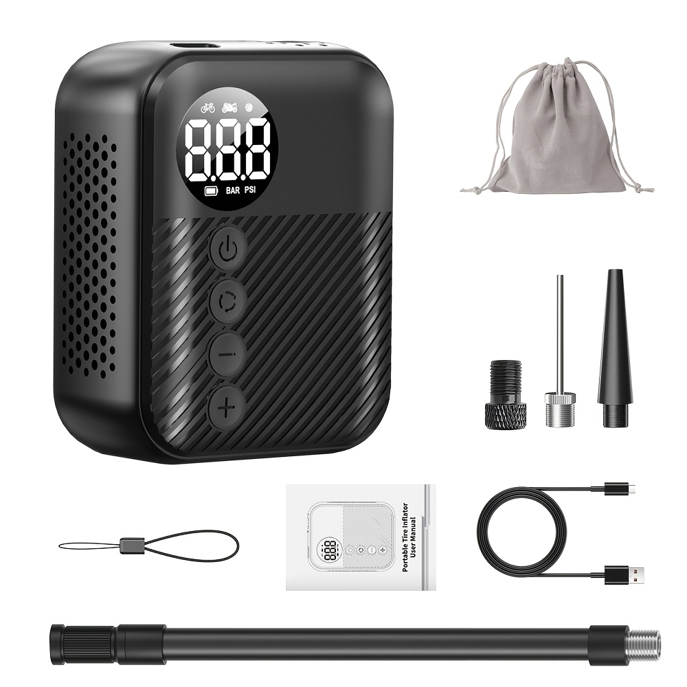Image of Carsun Cordless Tire Inflator Portable Air Compressor Bicycles Tire Pump With Battery 150psi Portable Air Pump For Motorcycles Tires Suitable For Ball Motorcycles Bicycles