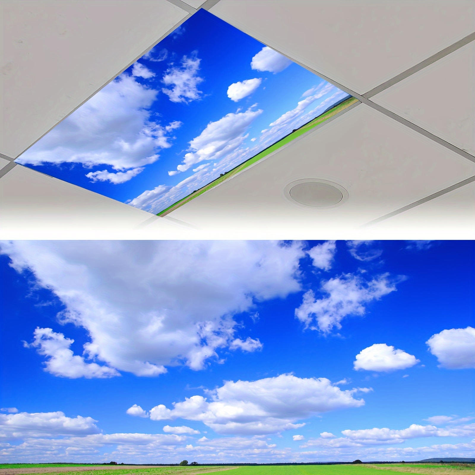 

Geodetic Cloud Magnetic Fluorescent Light Cover, 2x4ft - Easy Install Ceiling Filter For Classroom, Office, Home & Nursery Decor