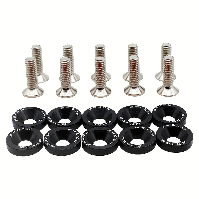 E-shop 20-teiliges Universal-Automobil-Modifikations-Hex-Befestigungsset | -Scheiben, Stoßstangen-, Motor-, Konkavschrauben, -Scheiben, M6-Schrauben,