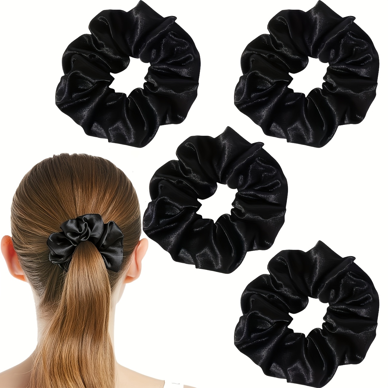 Large Scrunchies For Hair Sleep, Women Grils Hair Ties For Frizz & Breakage Curly Hair, No Damage, Elastics Ponytail Holder
