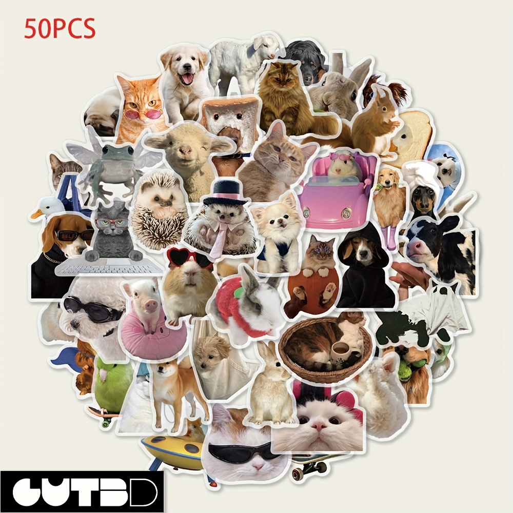 Image of Gutbd 50pcs Set Of Adorable And Material Stickers For Diy Decoration On Phone Cases, Laptops, Water Bottles, And Scrapbooks, High Quality