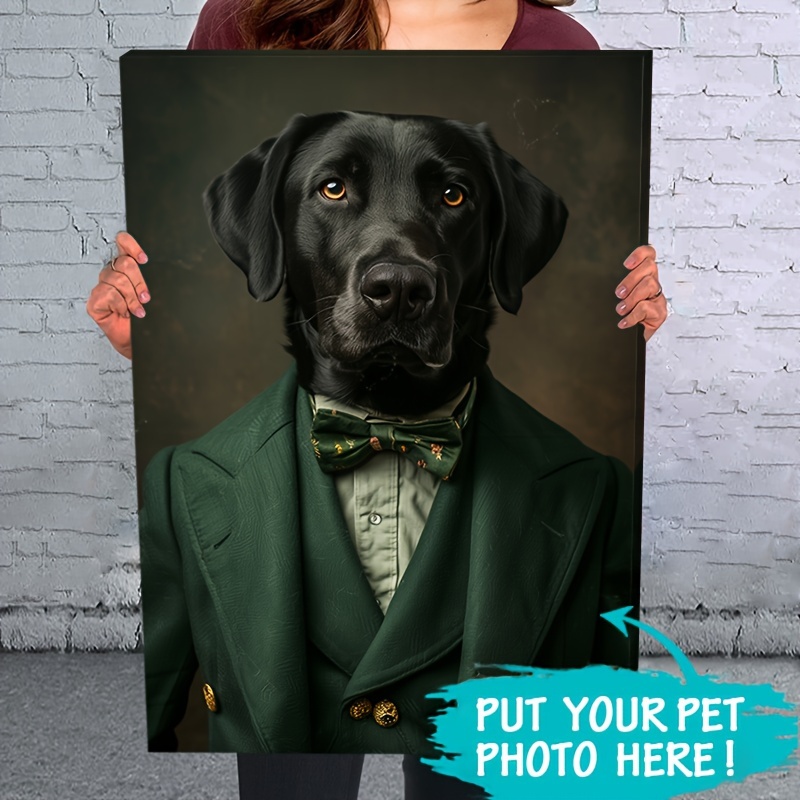 

1pc Framed Custom Lawyer Pet Portrait Painting Canvas Wall Art, Renaissance Portrait From Photo, Lawyer Pet Portrait Painting, Ready To Hang