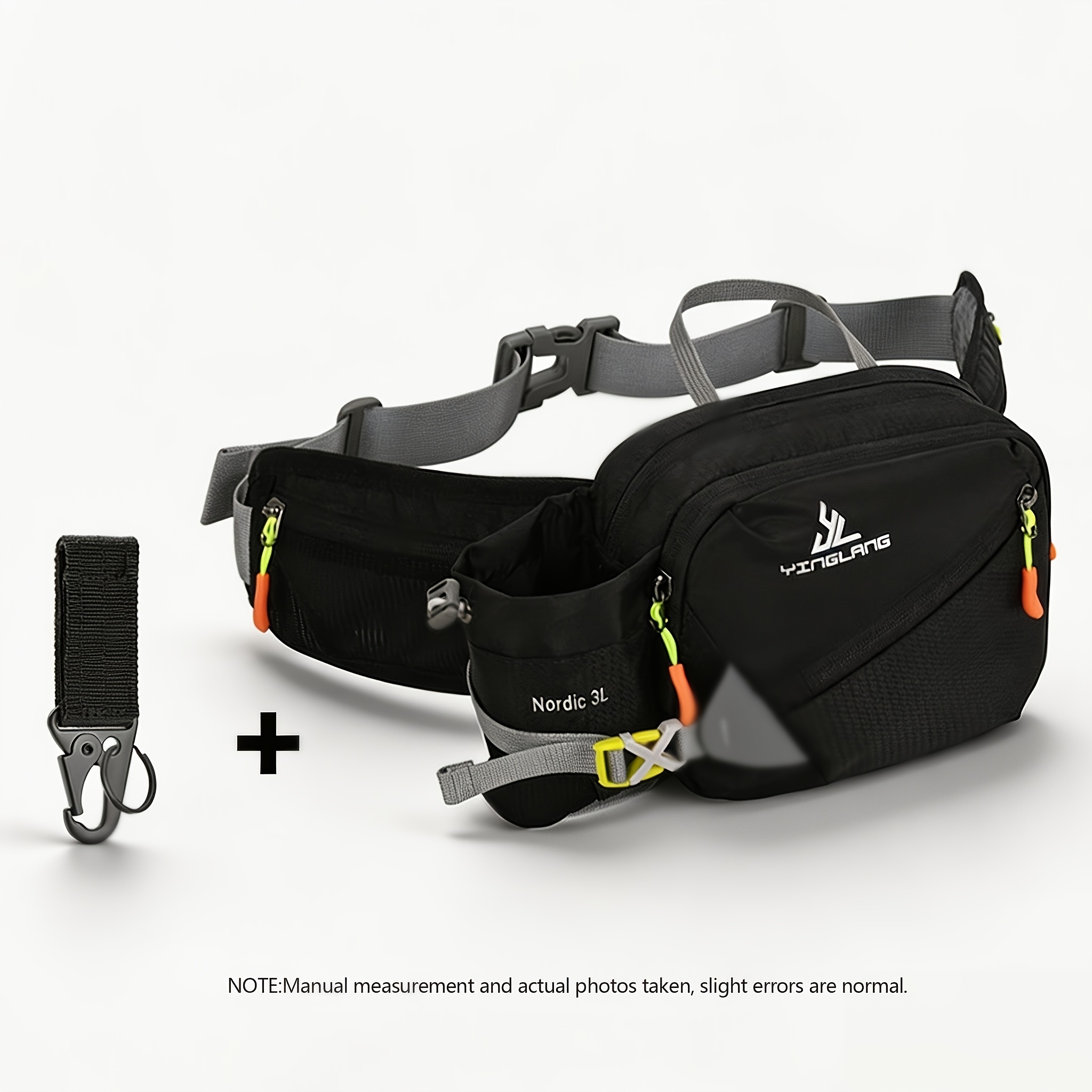 TEMU 1 Set Sports Outdoor Casual Running Waist Bag With Hook, Multi-functional Portable Belt Bag Suitable For Fitness Training, Mountaineering,