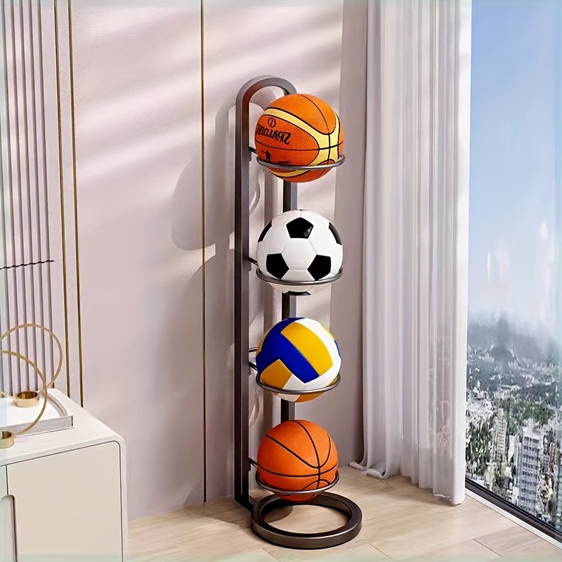 

2/3/4/5 Basketball Storage Rack, Indoor Outdoor Simple Sports Ball Display Rack For Football Volleyball & Soccer