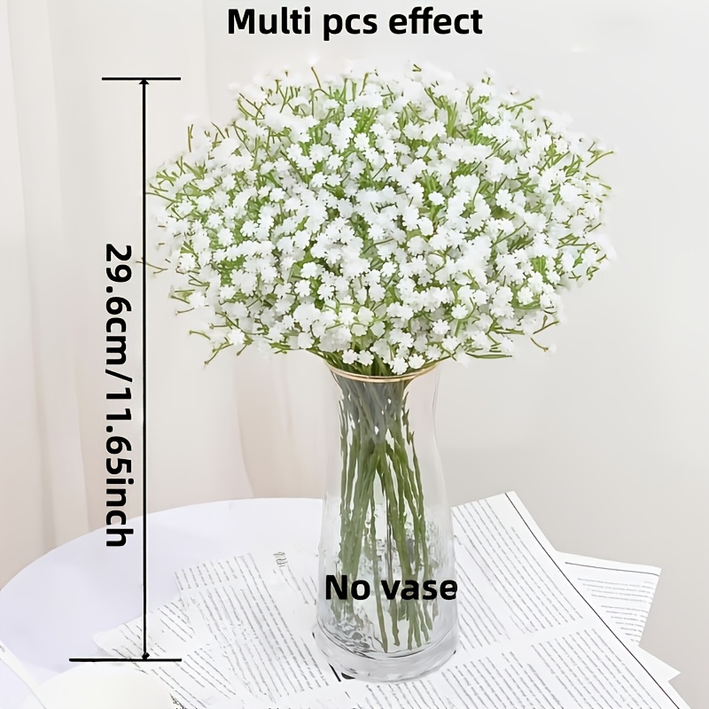 Image of 600heads = 20 Pcs White Baby's Breath, Suitable For Diy Wedding Decorations, Banquet Centerpieces, Hotel Arrangements, Party Ornaments, And Floral Arrangements