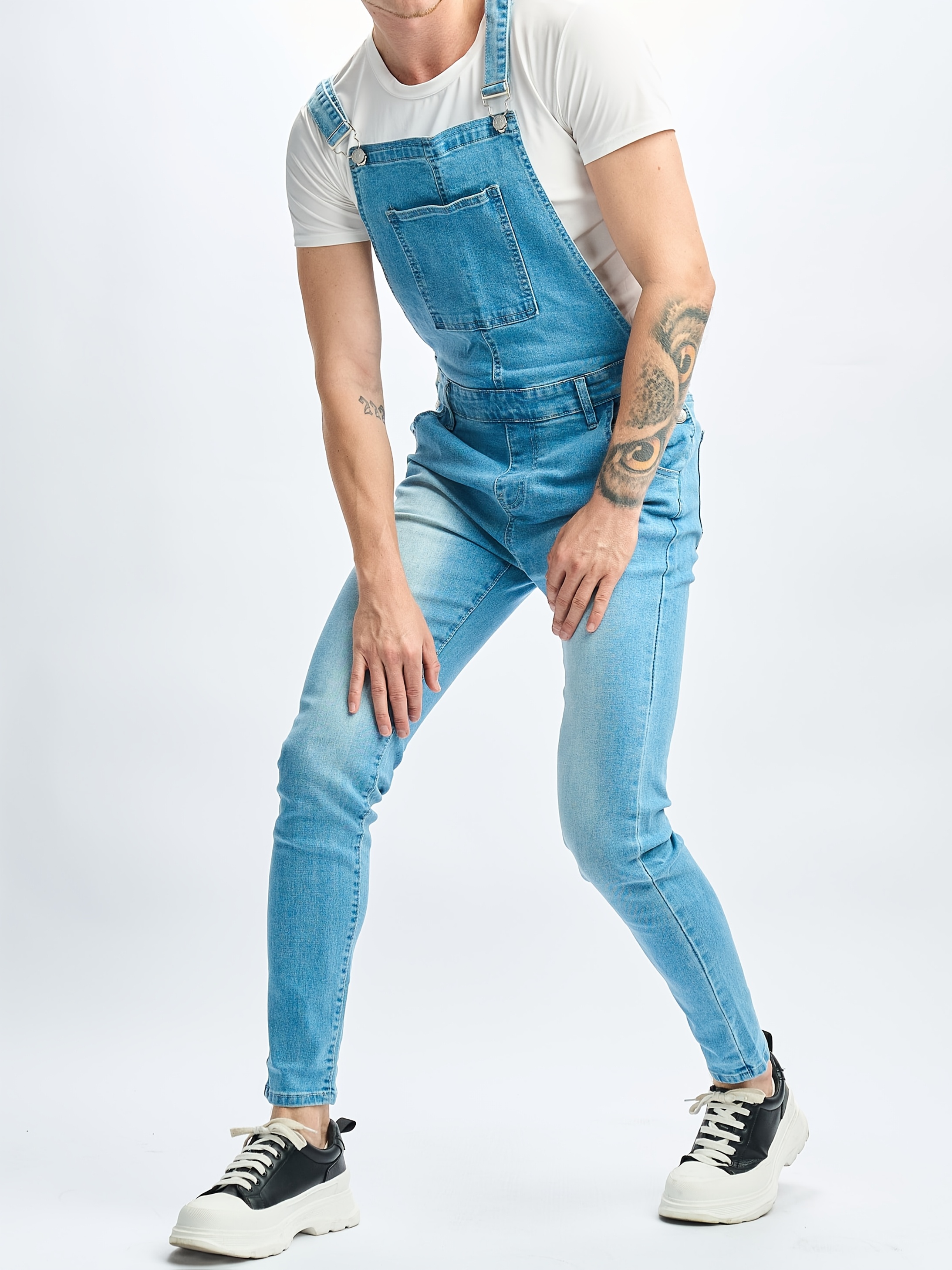 mens denim overalls season skinny fit regular length Temu South