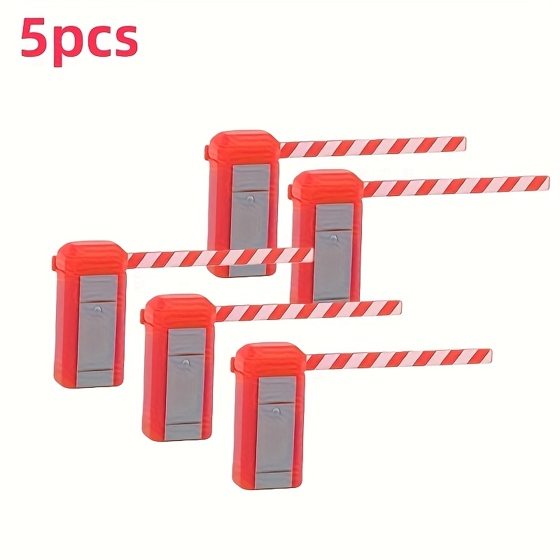 Image of 5pcs Miniature Traffic Barrier Rods, Resin Simulated , Dollhouse Model Decorations