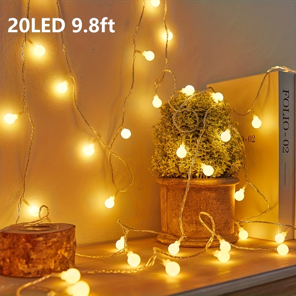 TEMU Mini Luci a 6M//1.5M, Catene Luminose Fatate, Alimentate a Batteria, Mini Luci a Caldo per Interni Esterni Camera da Letto Festa Matrimonio,