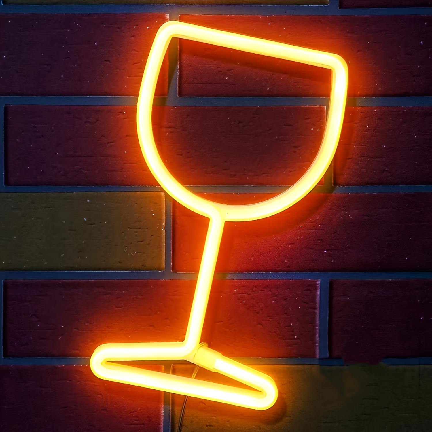 1pc Phantasystar Wine Glass Neon Light Wall - Usb/battery- Led Table & Wall Decoration Suitable For Home, Wedding, Christmas, Valentine's Decor With, Plug-and-play For Bedroom, Usb- For Wine Glass