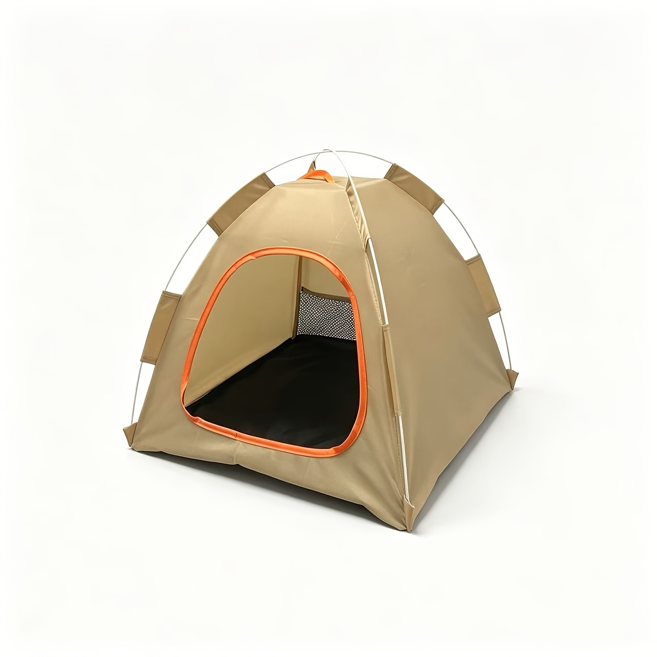TEMU Foldable Portable Pet Tent For Cats And Small Dogs - Breathable Mesh Triangular Canopy With Removable Panels, Compact Indoor/outdoor Dog Bed And