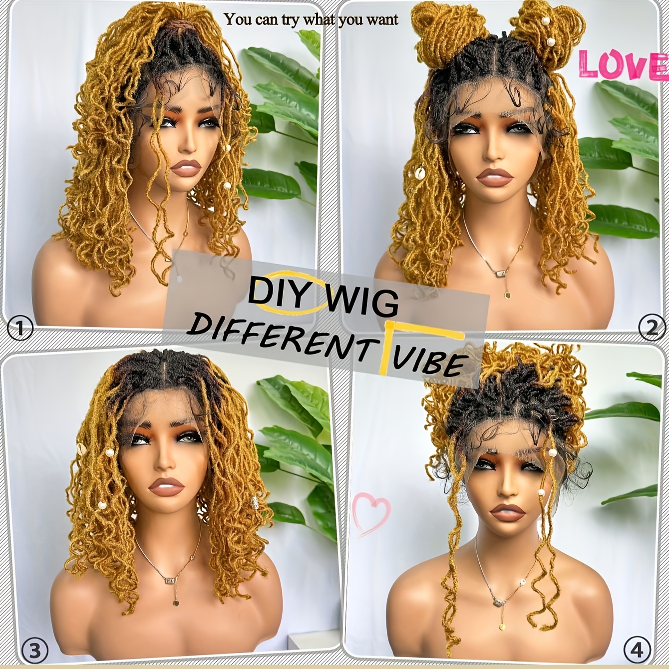 TEMU 14 Inch Short Curly Locs Full Lace Wig - Double Lace Synthetic Wig With Large Parting Space Twist Dreadlocks, 180% Density Afro Curly Braided Wig For, Natural Black Latest Style, Stylish
