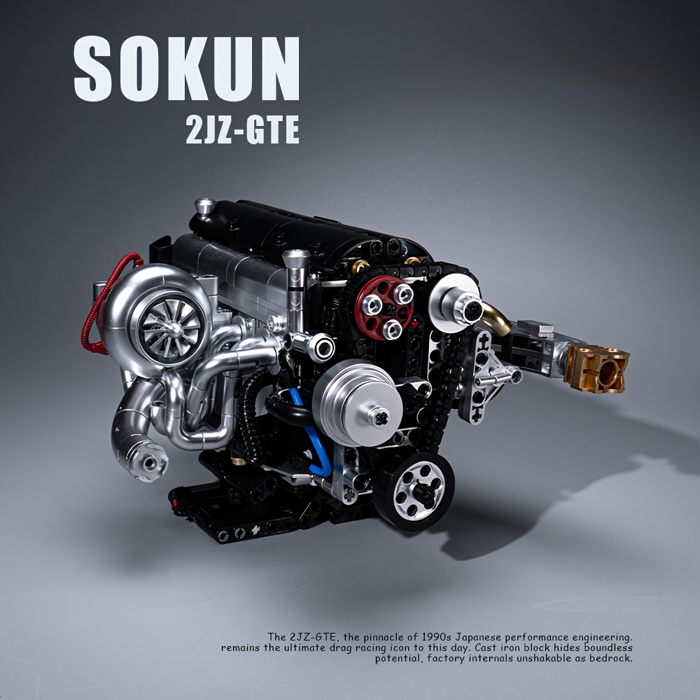 1028pcs jdm engine compatible 2jz tech mechanical model - Temu