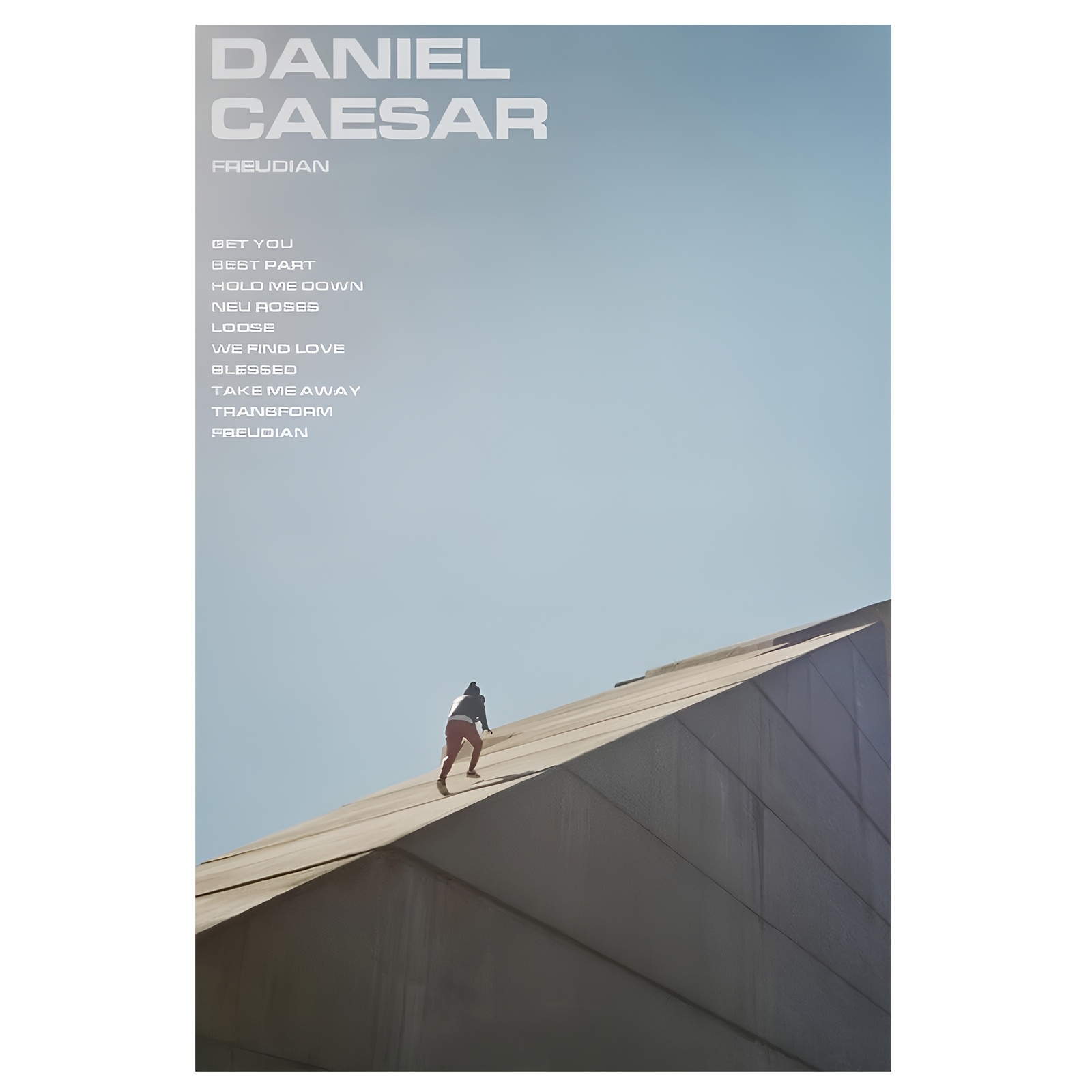 TEMU 2d Flat, 2d Flat, Posters And Prints 2d Flat, 2d Flat 'freudian' Album Poster 30.48x45.72cm - Frameless Canvas With Song Titles, Minimalist List