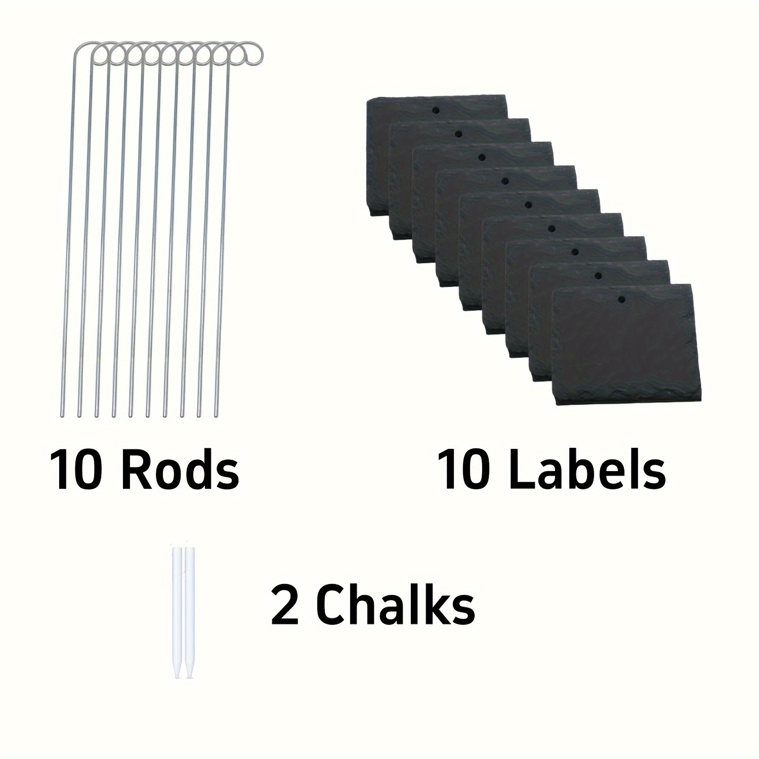 Image of 10-pack Stainless Steel Slate Garden Signs For Plants, Reusable & Weatherproof Plant Markers For Outdoor & Indoor Use