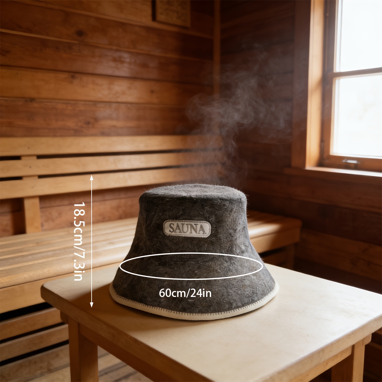 Image of Classic Felt Sauna Hat Protects Your Head From Heat Damage. It Your Ears From Heat And Safeguards Treated And Colored Hair. It A Body Temperature In The Sauna. Additionally