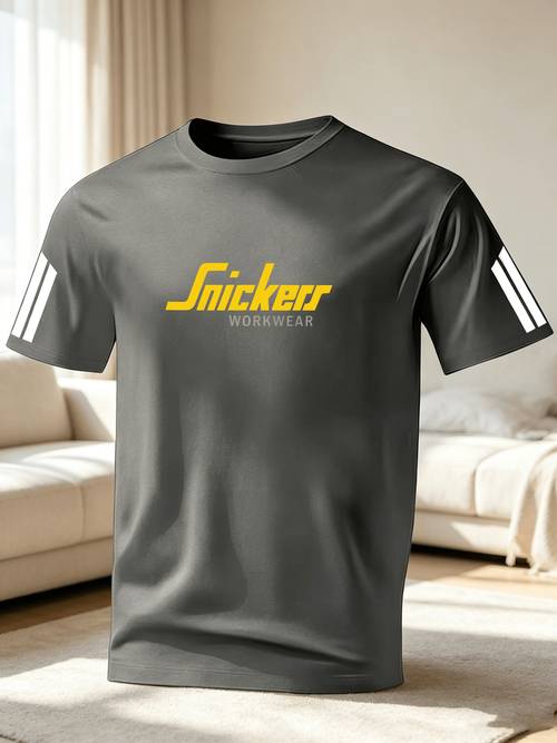item picture mens 2026 new workwear t shirt breathable soft lightweight short sleeve round neck tee with workwear letter print suitable for casual wear office gym and daily use in white black navy blue