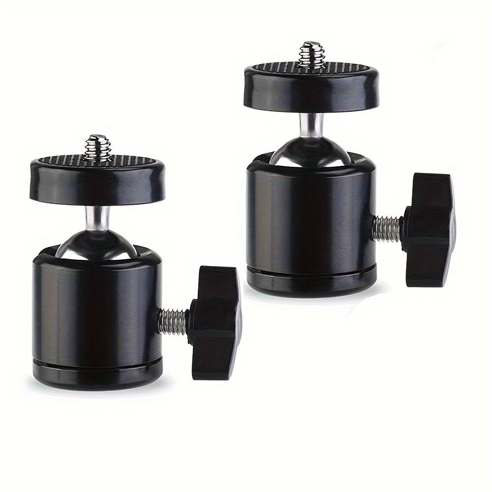 

2pcs Universal 1/4" Swivel Mini Ball Head Screw Tripod Mount 360 Degree Rotating Adapter With 1/4"female To 3/8"male Screw For Dslr Cameras Tripods Monopods Camcorder Light Stand