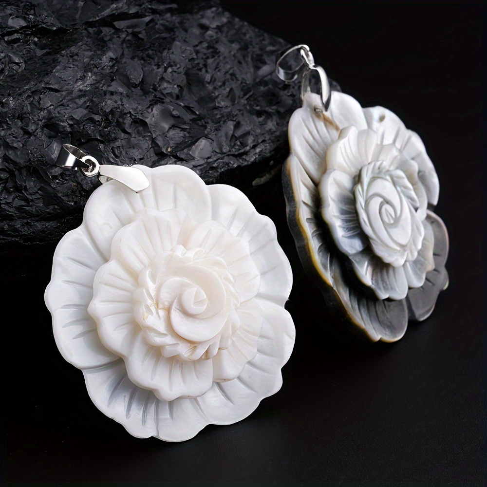 

Natural Abalone Shell 3-layer Pendant Flower Shaped Exquisite Jewelry Making Diy Necklace Accessories