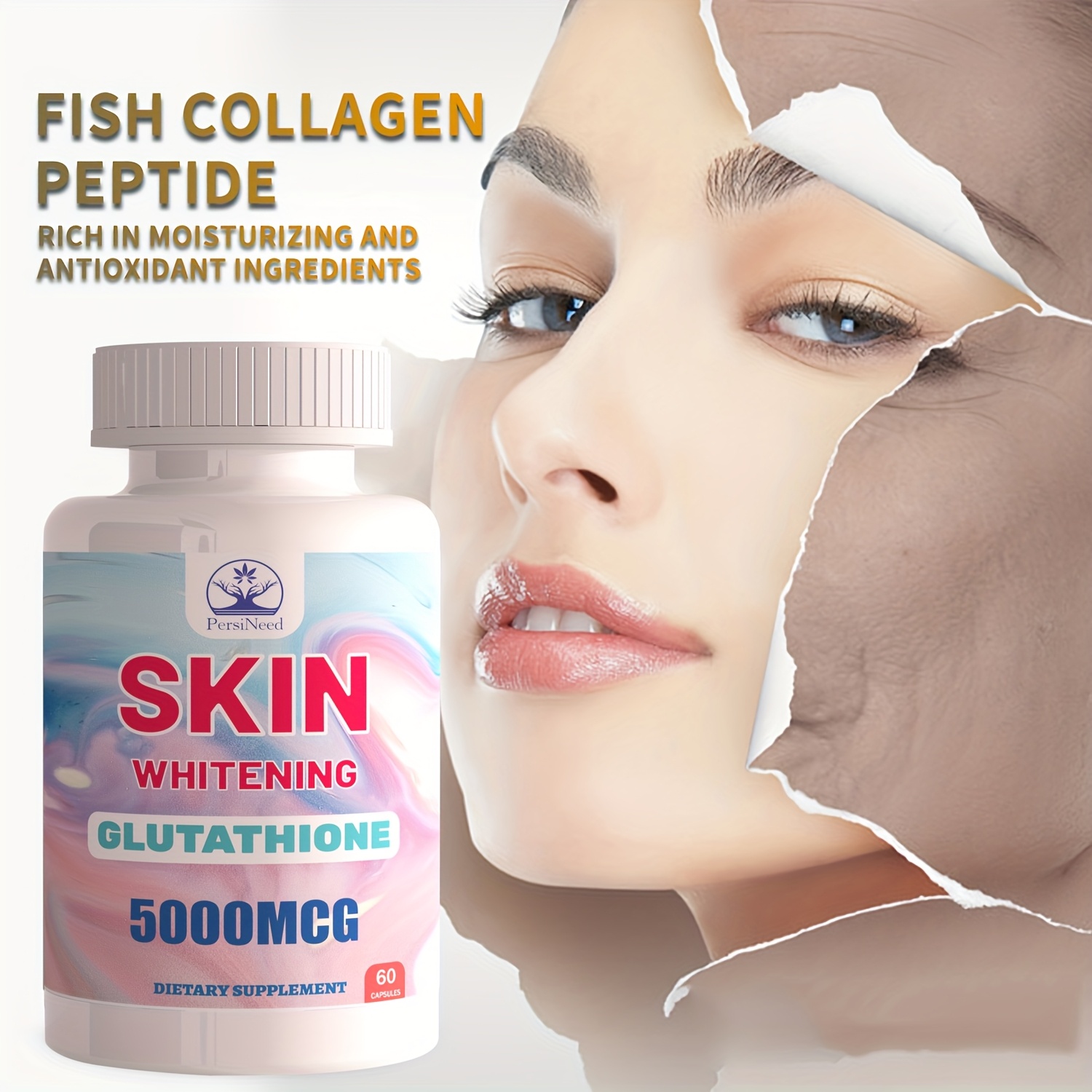 1/2/4 bottles glutathione capsules contain such as glutathione, ginger,  vitamins, cherries, trees, etc - health & household