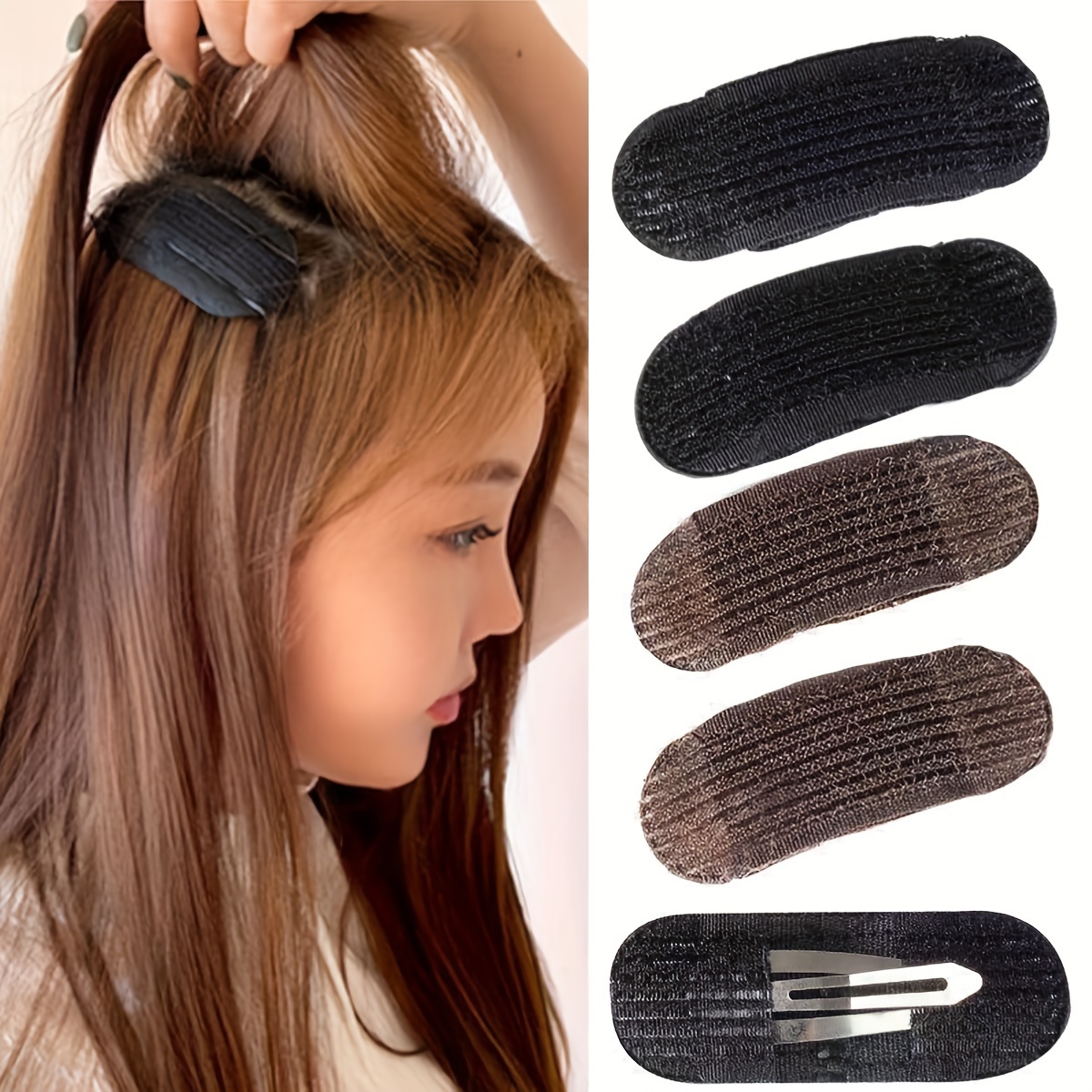 

2pcs Invisible Hair Volumizing Clip Set, Simple Women's Seamless Root Fluffing Styling Boost Pads, Essential Hair Accessory For Bangs And Hair Volume Enhancement