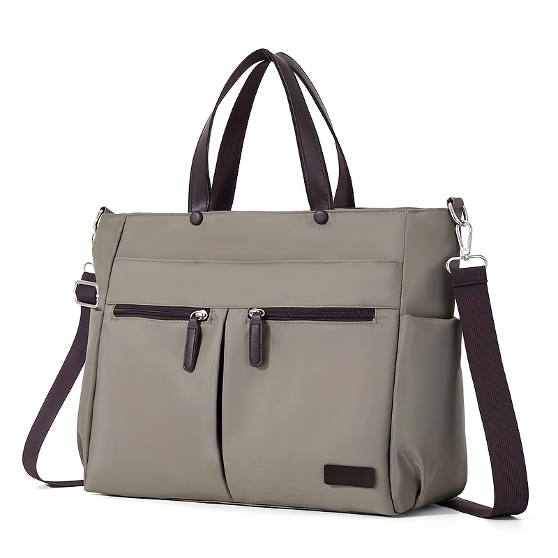 E-shop [Laptop Tasche] Nylon Laptop Tasche, Herren Tagespendler Aktentasche, Leichte Doppelte Haupttaschen Damen Schultertasche, Multi-Pocket Laptop