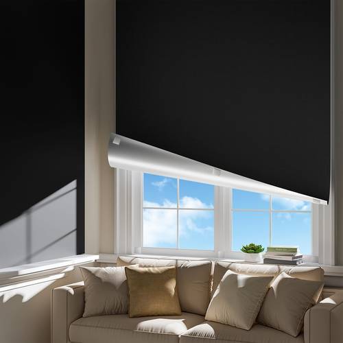 imagen del artículo cortinas opacas portátiles para dormitorio - persianas modernas a rayas con tiras de gancho y bucle, cortinas temporales para ventanas, sala de medios, instalación, ideales para cubrir ventanas