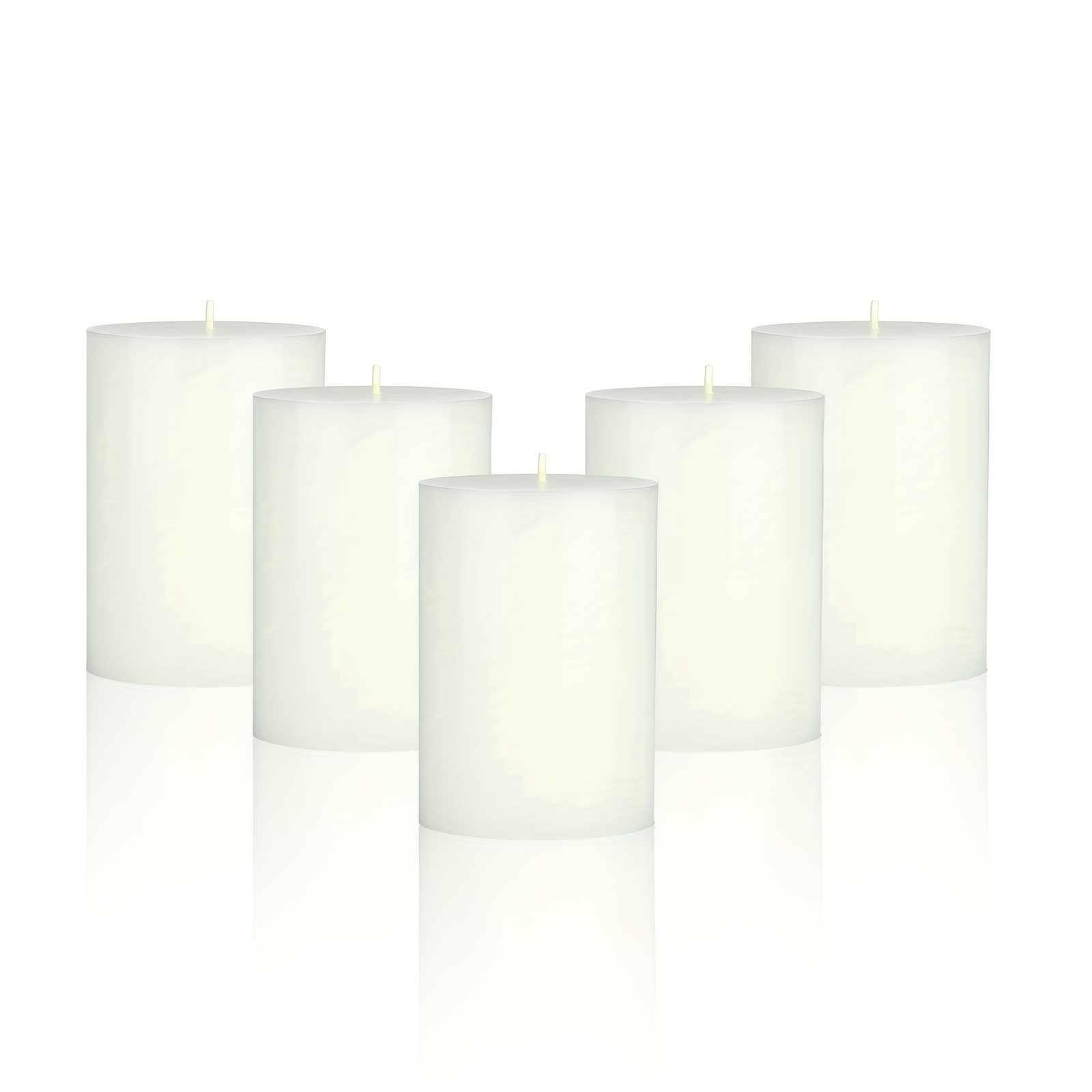 5pcs-pillar Candles -- Ideal For Weddings, Parties, Spas, Family Gatherings, And Dinners (white)