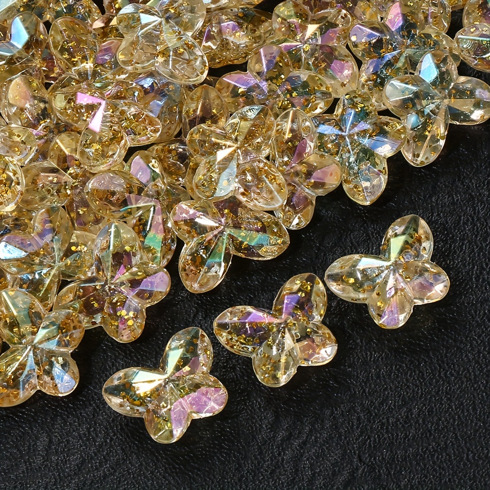 30pcs Clear Butterfly Beads for Jewelry Making & Crafts