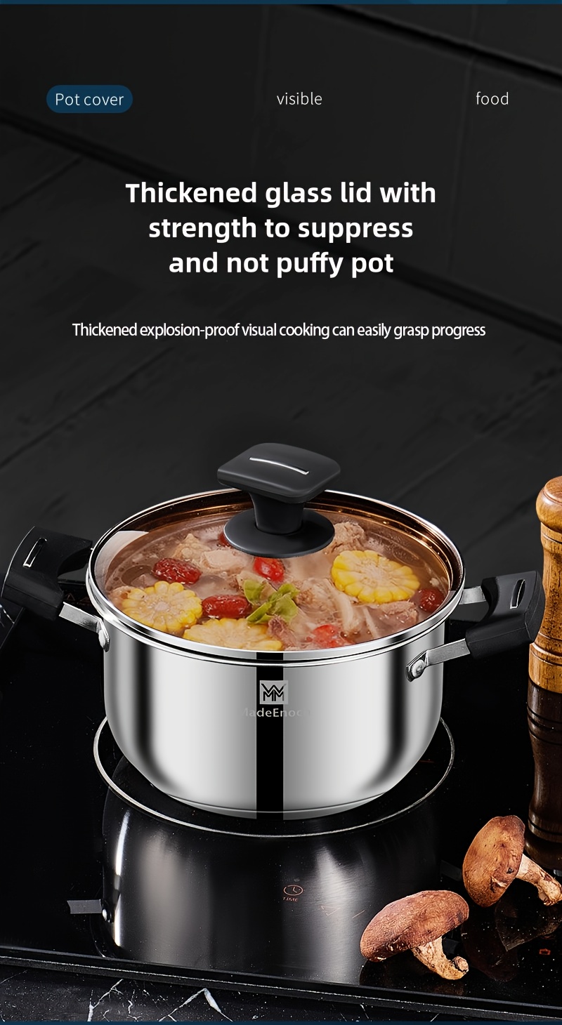 stainless steel cookware set 6 81 milk pot 8 5 soup pot easy   stove compatible   all stovetops details 1