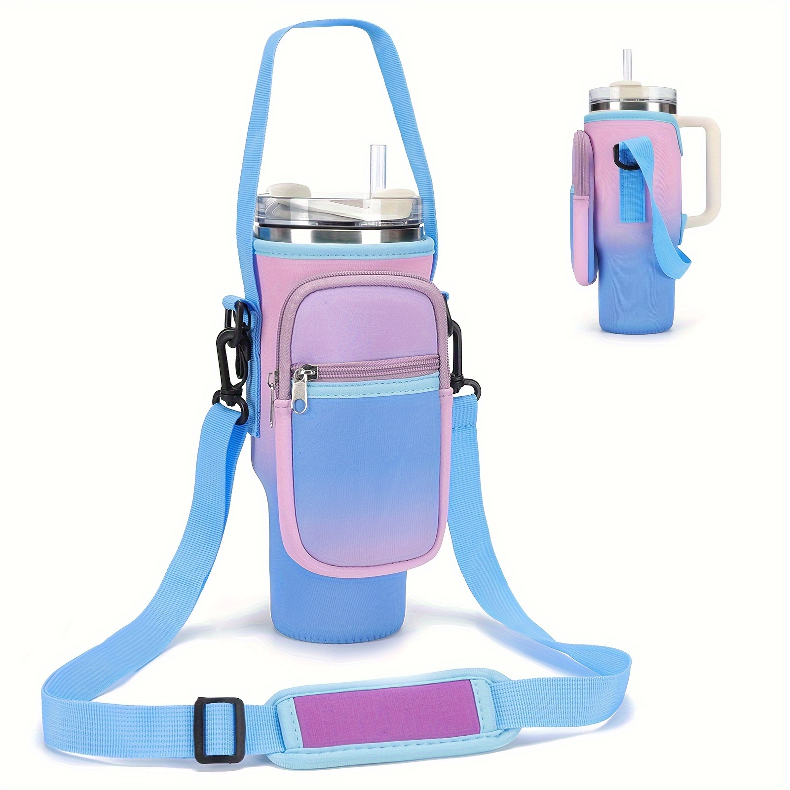 

Water Bottle Carrier Bag For 40/30 Oz Tumbler With Phone Pocket Water Bottle Holder With Strap Neoprene Water Bottle Pouch For Cup Accessories