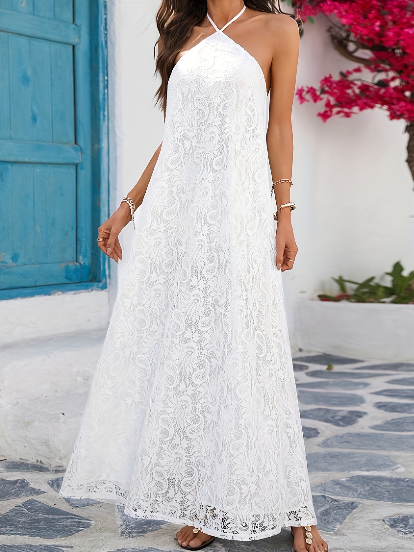 white summer dresses for women sold on Temu United States