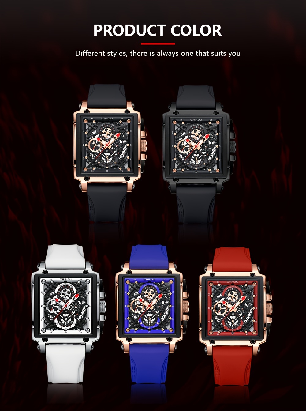 unisex watch light   multifunctional   silicone strap sports details 6