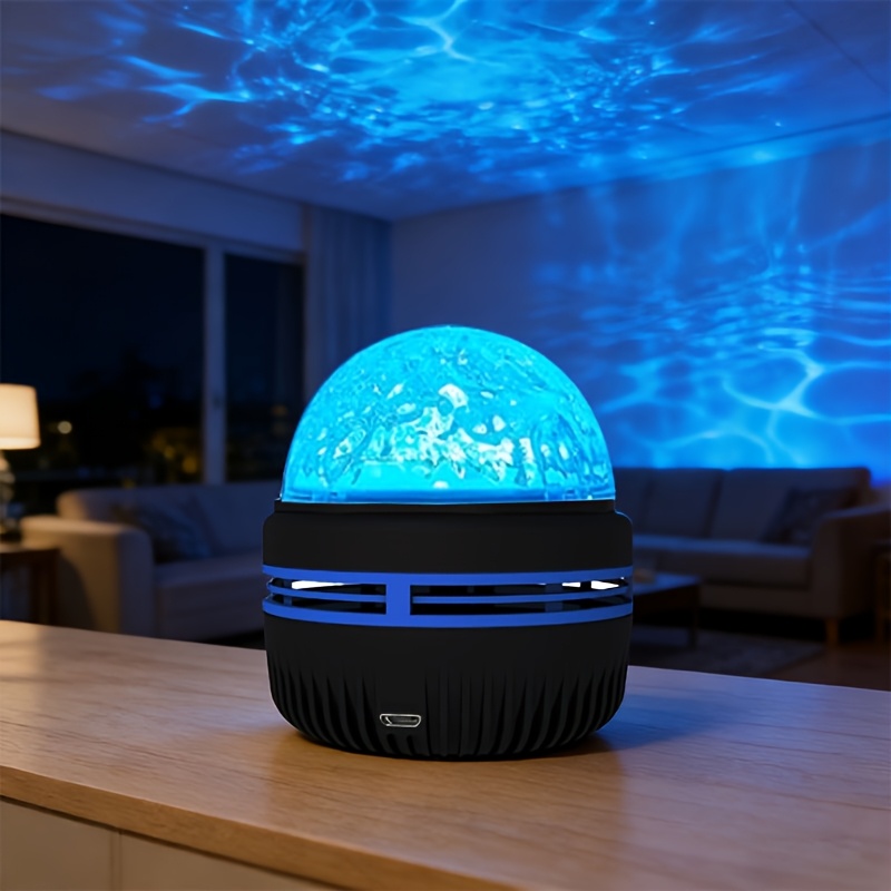 TEMU 360° Ceiling Projection , Usb-powered Bedroom/living Room Night Light, Suitable For Bedrooms, Camping, Weddings And Home Decoration - With 7
