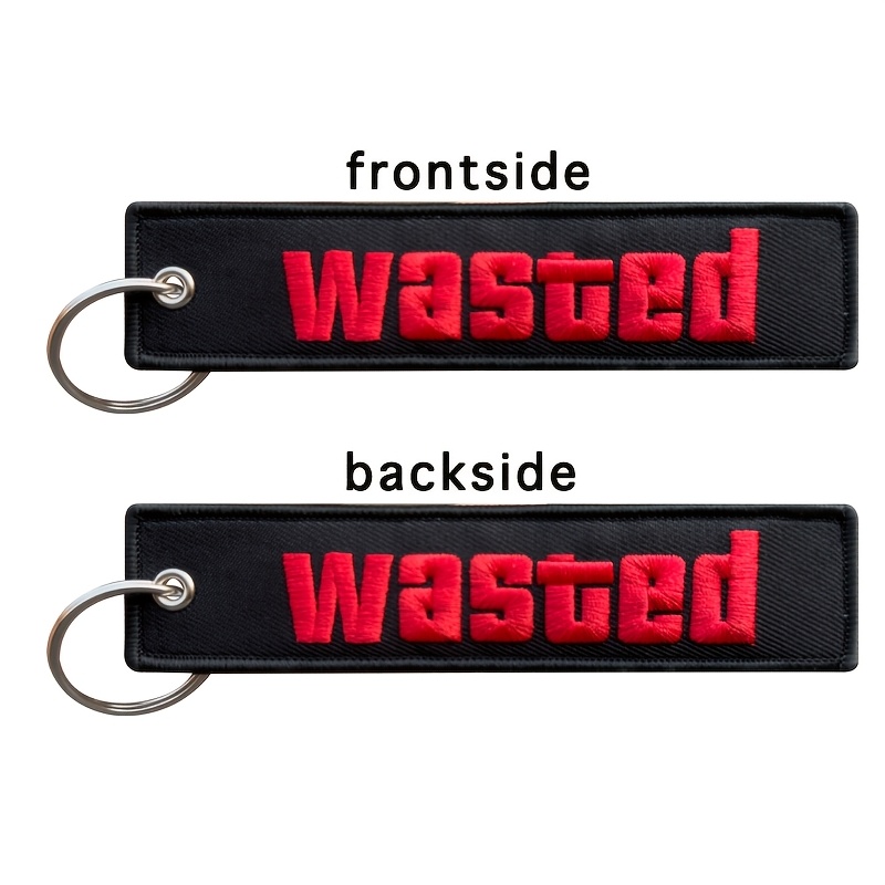 Black Label Double-sided Embroidered Keychain For Motorcycle Keys For Men And Women
