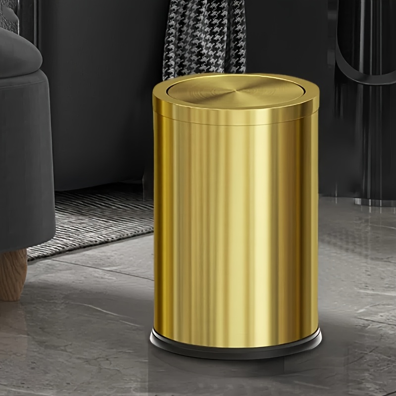 

Stainless Steel Trash Can, Bathroom Trash Can With Lid Small Trash Can With Flipping Lid 2.4gallon Garbage Cans For Room