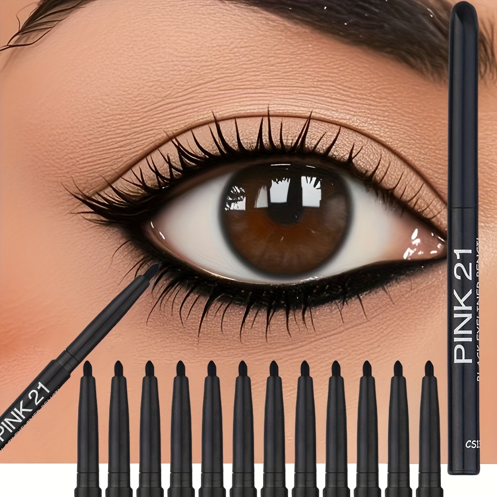 12pcs Waterproof Eyeliner Set, Long-lasting Sweatproof Formula, Smudge Resistant, Perfect Winged Look, Application