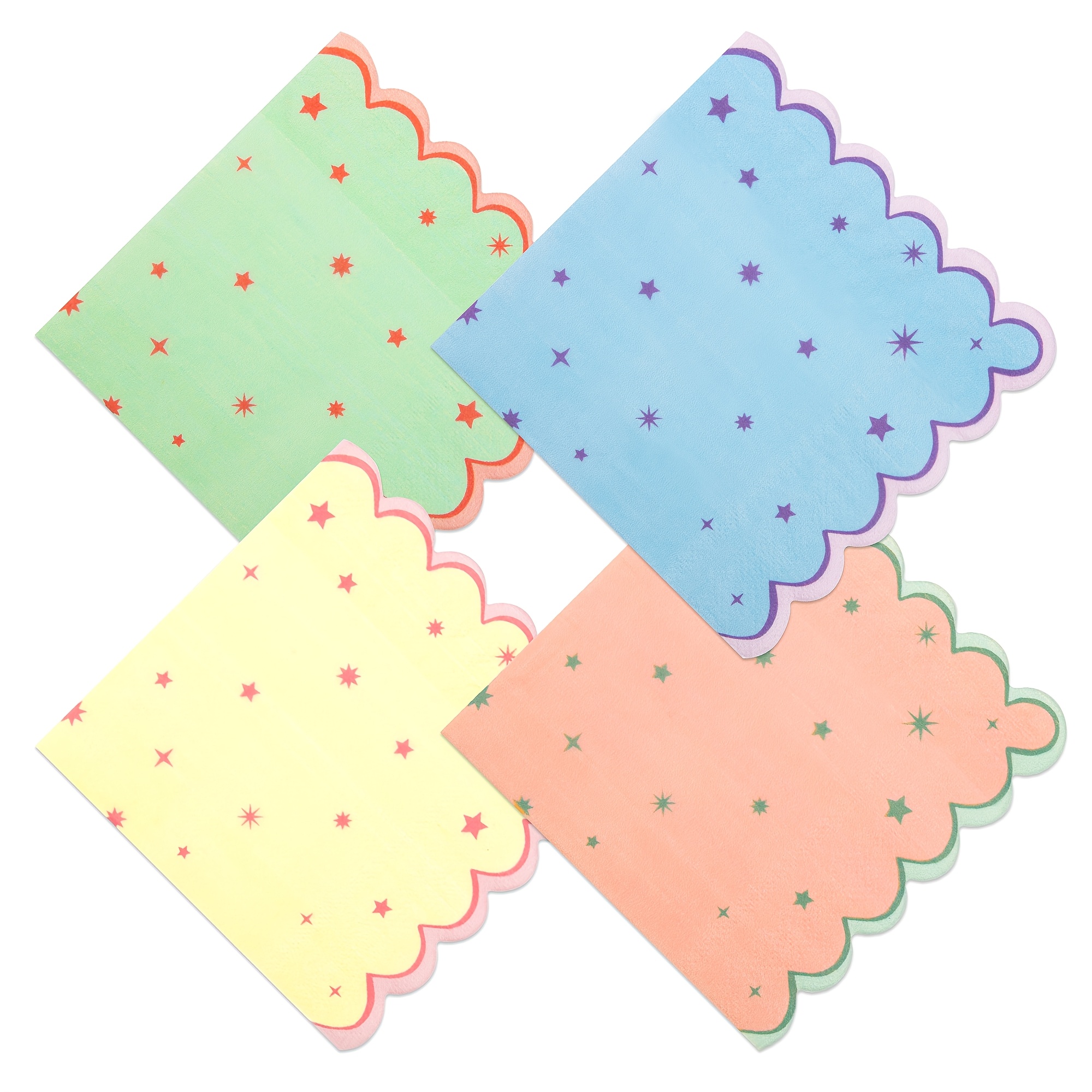 TEMU 20pcs Napkins Suitable For Baby Showers, Bridal Showers, Birthdays - Thick & Absorbent Scalloped Paper Napkins With Decorative For Parties,