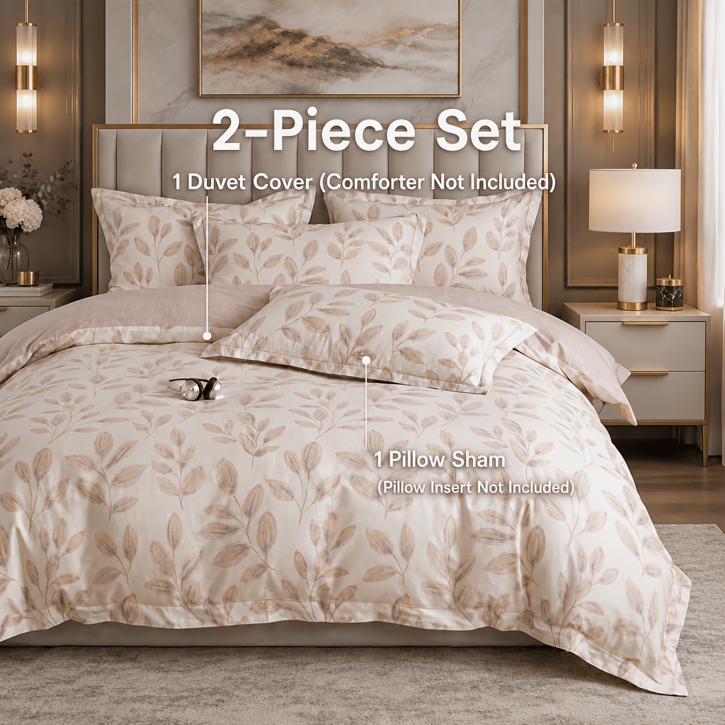 TEMU 2/3-teiliges Bettbezug-Set, 1 Bettbezug + 1/2 Kissenbezug, 100% reine Baumwolle, 13370 Jet-Druck, schlichte Atmosphäre, atmungsaktiv, für alle