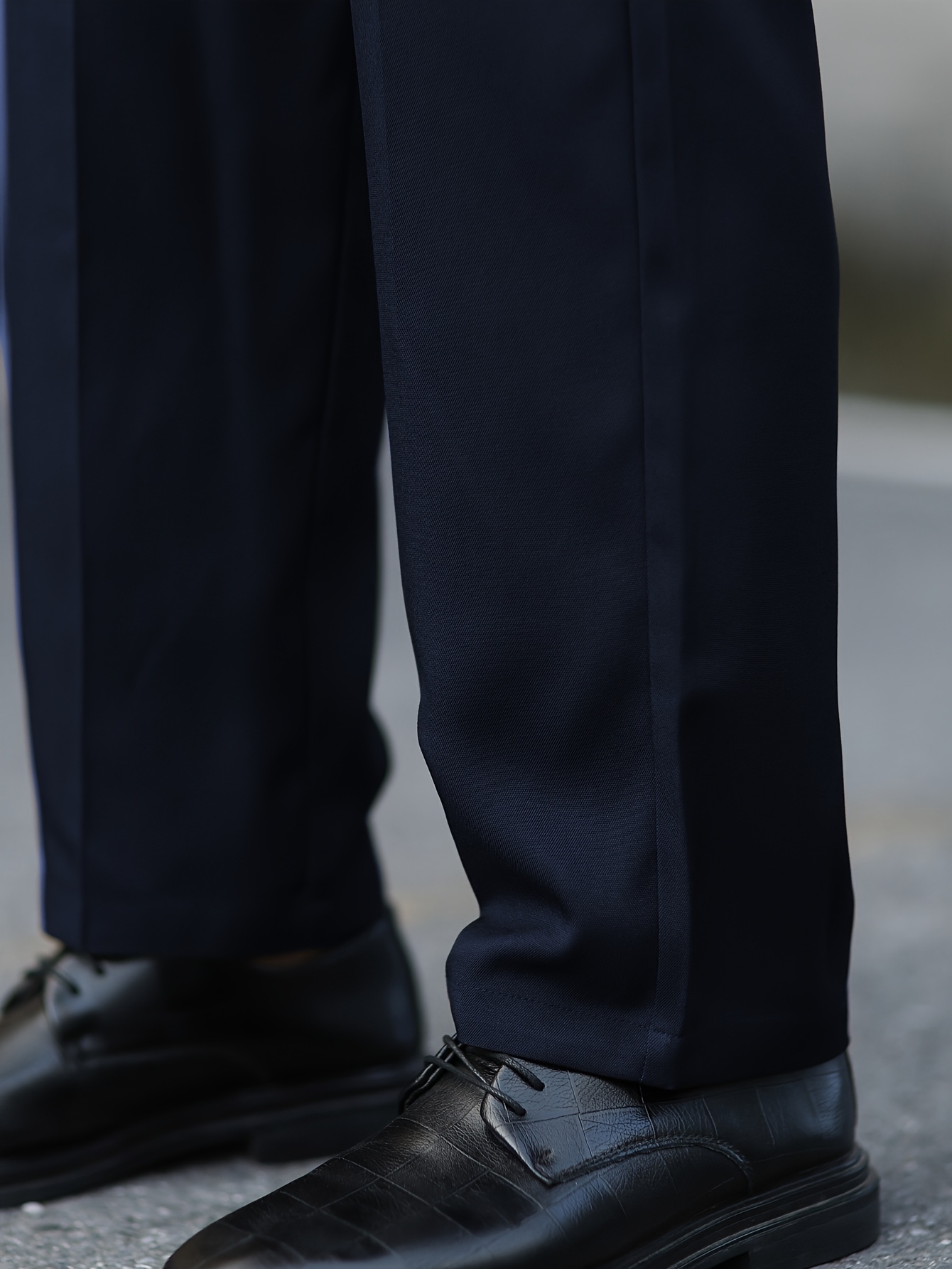 Men's Classic Straight-Leg Suit Pants with Decorative Back Pockets, Polyester, Non-Transparent, Solid Color, All Seasons, Formal Attire|Sophisticated Style|Tailored Fit