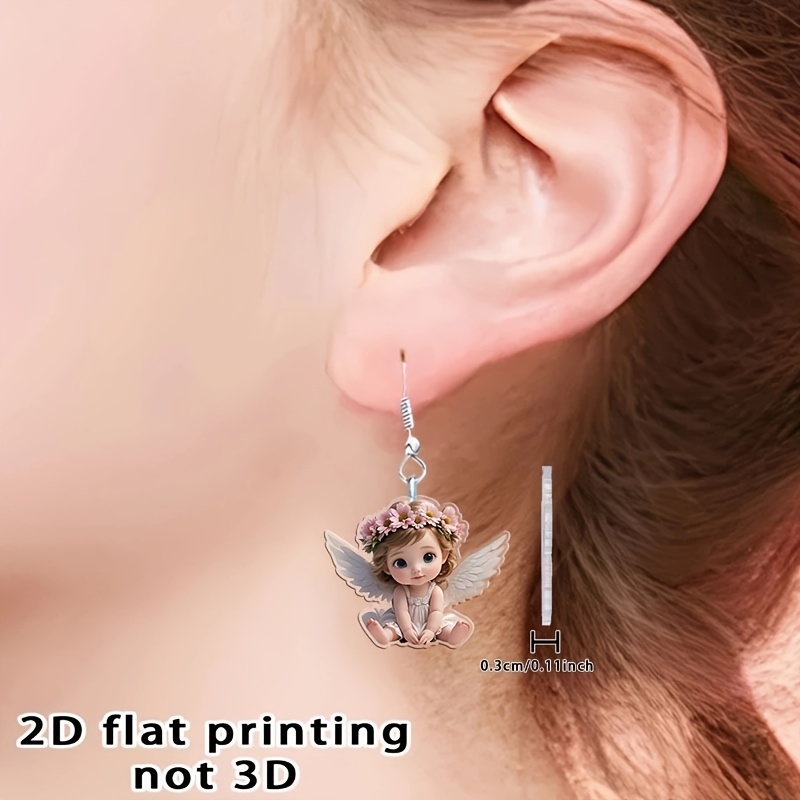 Cute Flower Fairy Design Double-Sided Acrylic Earrings