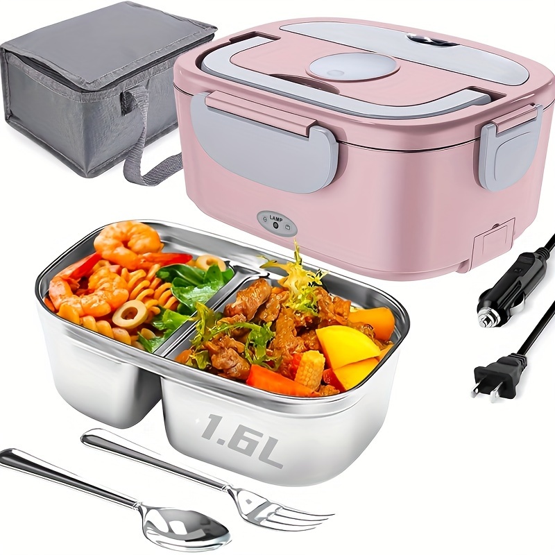 

Electric Lunch Box Food Heater, Faster Lunch Box, Food Warmer Lunch Box 110v/12v/24v Lunch Box For Work/car/outdoors, Portable Lunch Box For Adult With Lunch Bag