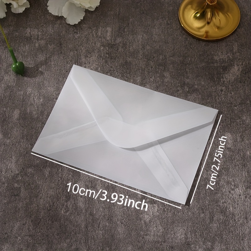 TEMU 20 Stück Natürliche Braune Weiße Transparente Glassine V-Stil Foto-Verpackungsumschlag, Kreditkartenumschlag, Einladungsverpackung Dankeskarte