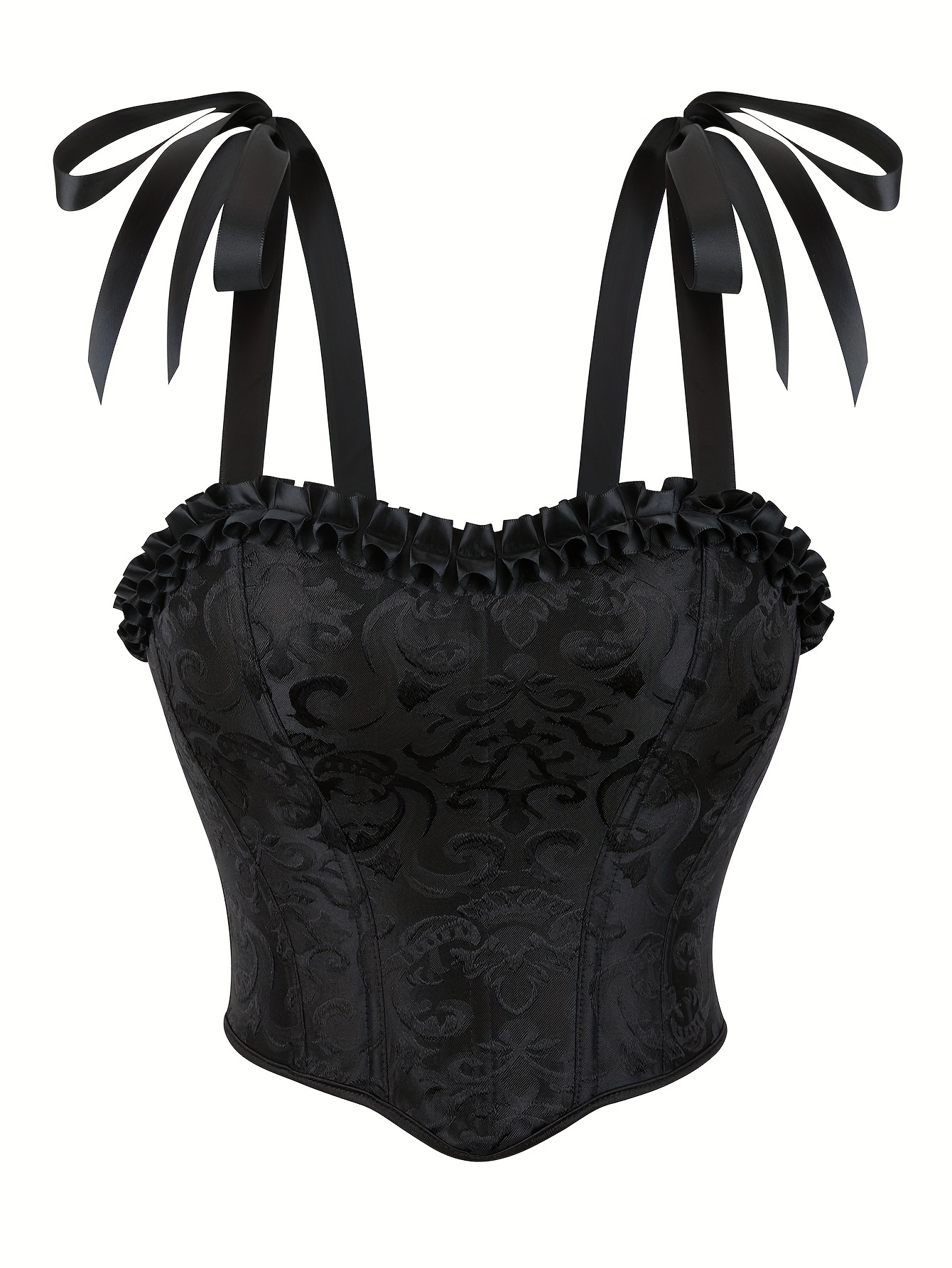 black corset top with straps sold on Temu United States